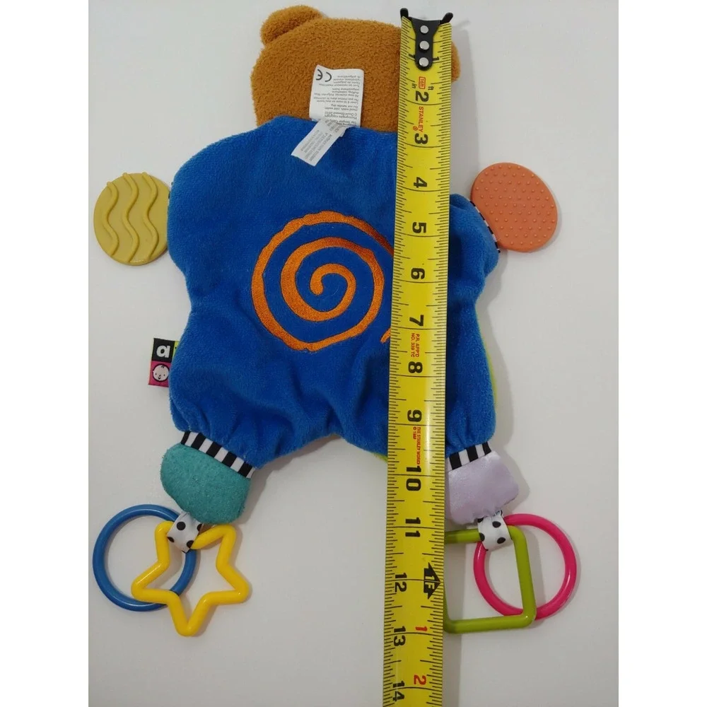 Kids Preferred Teddy bear teether Security Blanket blue purple pink swirl stripe